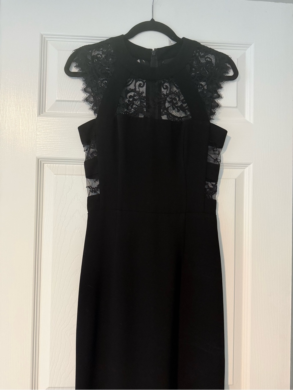 The Kooples Black Lace Cutout Midi Dress Size 1